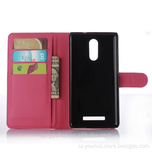 Factory price leather flip cover case for xiaomi redmi note 3